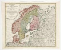 Homann ErbenErben des Joh. B. Homann. Tätig nach 1724. - "Scandinavia complectens Sveciae, Daniae et