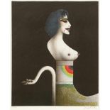 Paul Wunderlich1927 Eberswalde - 2010 Saint-Pierre-de-Vassols - "Dame mit Schwan" -