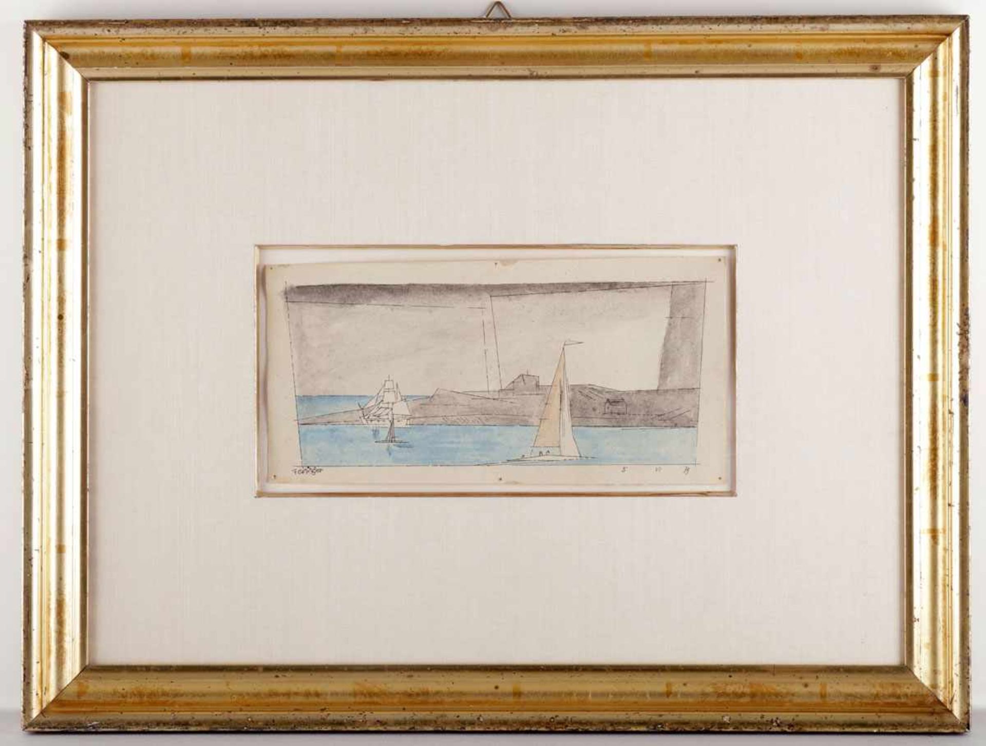 Lyonel Feininger1871 New York - 1956 New York - Flussmündung - Aquarell über Tuschfeder/Papier. 12,8 - Image 2 of 4
