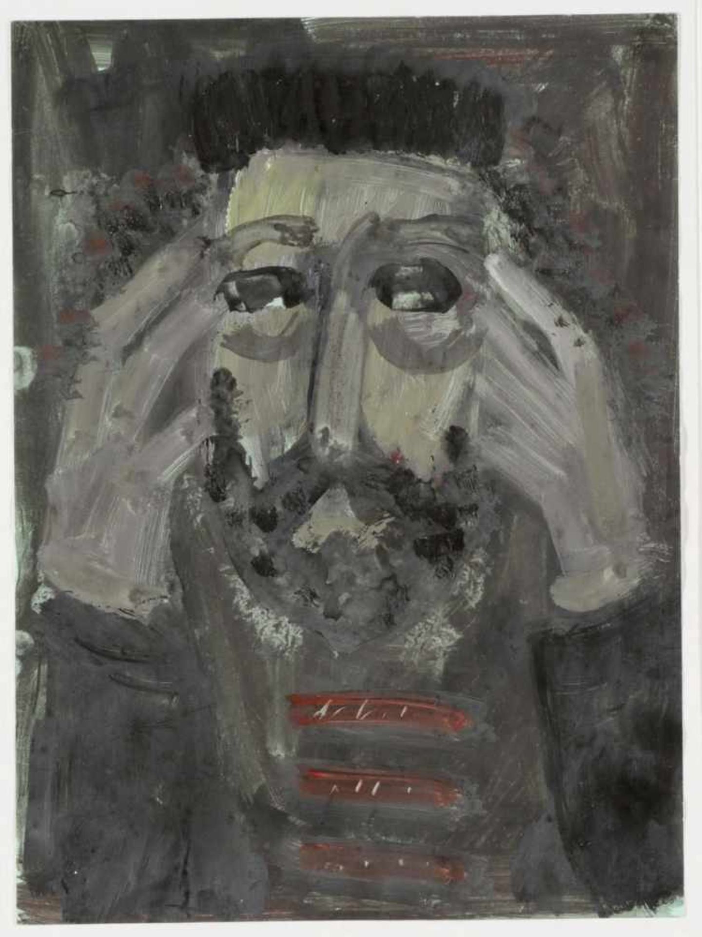 Igor Ganikovskiy1950 Moskau - "Der Rabbiner" - Gouache/Papier. 34 x 25 cm. Undeutl. monogr. und dat. - Image 2 of 2