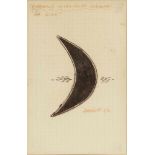 Guy Harloff1933 Paris - 1991 Galliate - "La Lune" - Kugelschreiber/Papier. 15,2 x 9,9 cm. Sign.