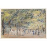 Max Liebermann1847 Berlin - 1935 Berlin - "Parklandschaft" - Pastellkreiden/Papier. 12,4 x 20 cm.