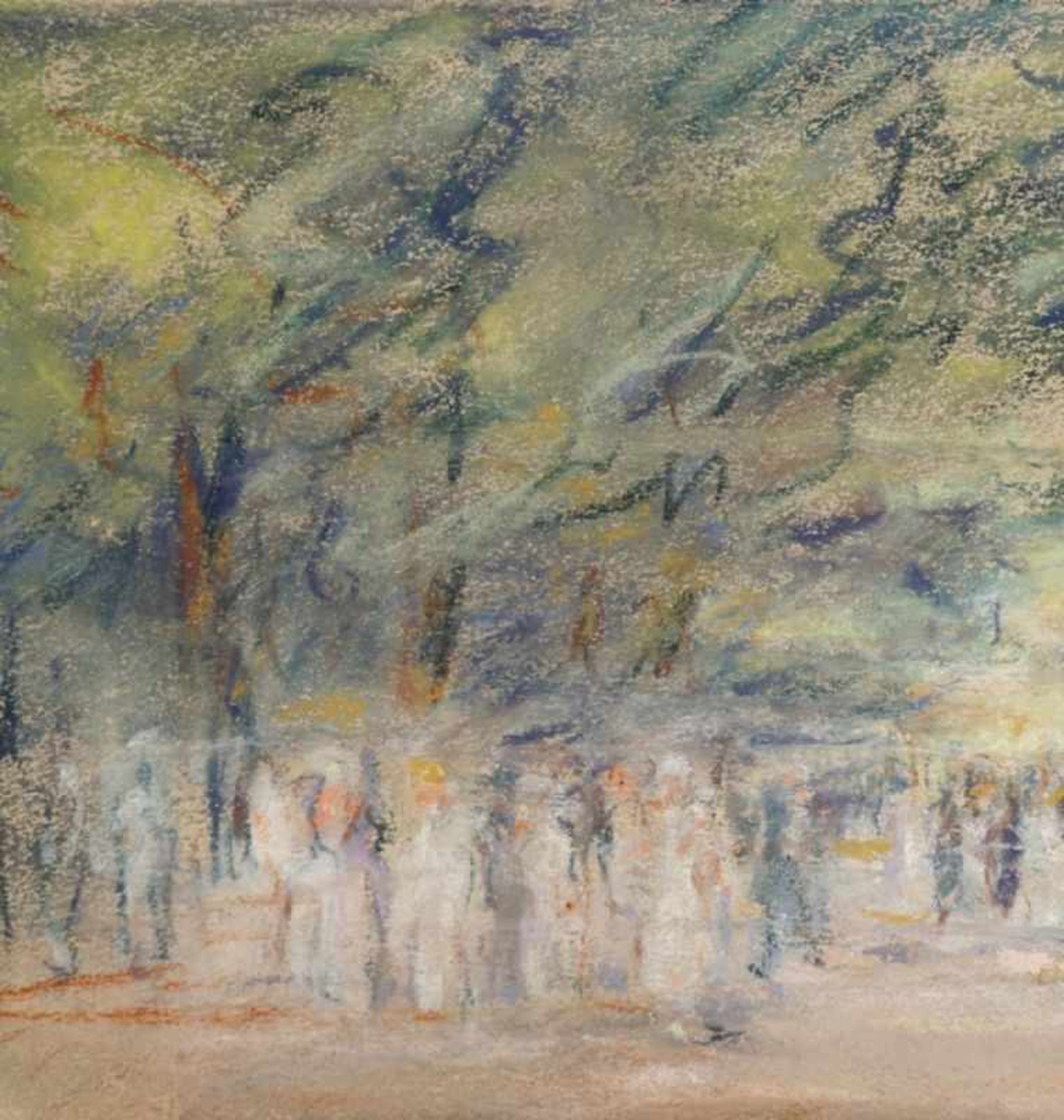 Max Liebermann1847 Berlin - 1935 Berlin - "Parklandschaft" - Pastellkreiden/Papier. 12,4 x 20 cm. - Image 3 of 3