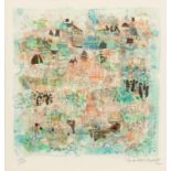 Shoichi Hasegawa1929 Yaizu - lebt in Paris - Stadtkulisse - Farblithografie/Papier. 107/150. 48 x 47