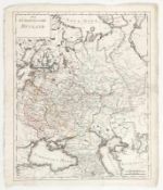 Kupferstecher des 18. Jahrhunderts- "Das Europäische Russland" - Kolor. Kupferstich. 51 x 41,5 cm.
