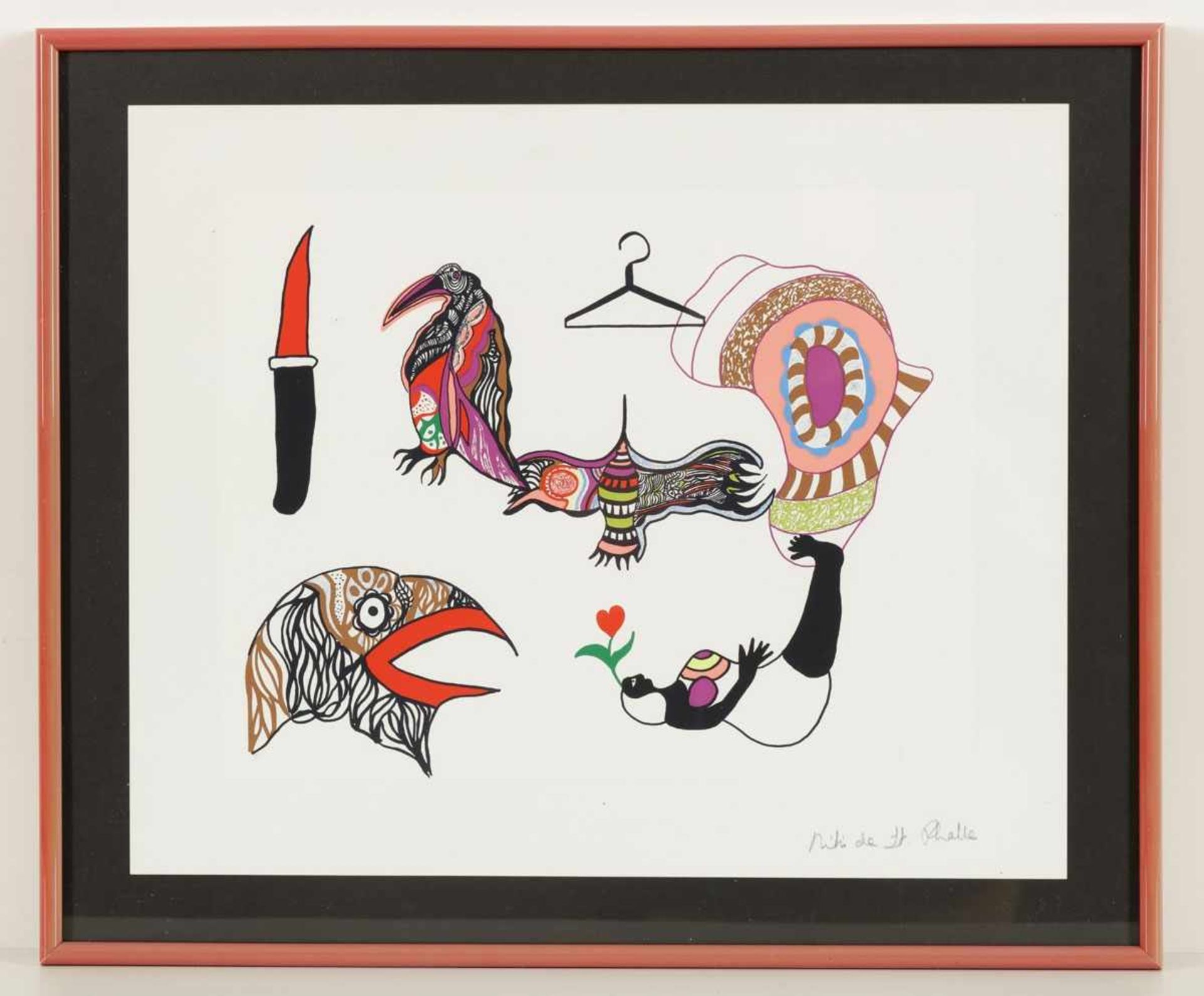 Niki de Saint Phalle1930 Neuilly-sur-Seine - 2002 San Diego - "Afrika" - Farbserigrafie/Papier. 32 x - Bild 2 aus 2