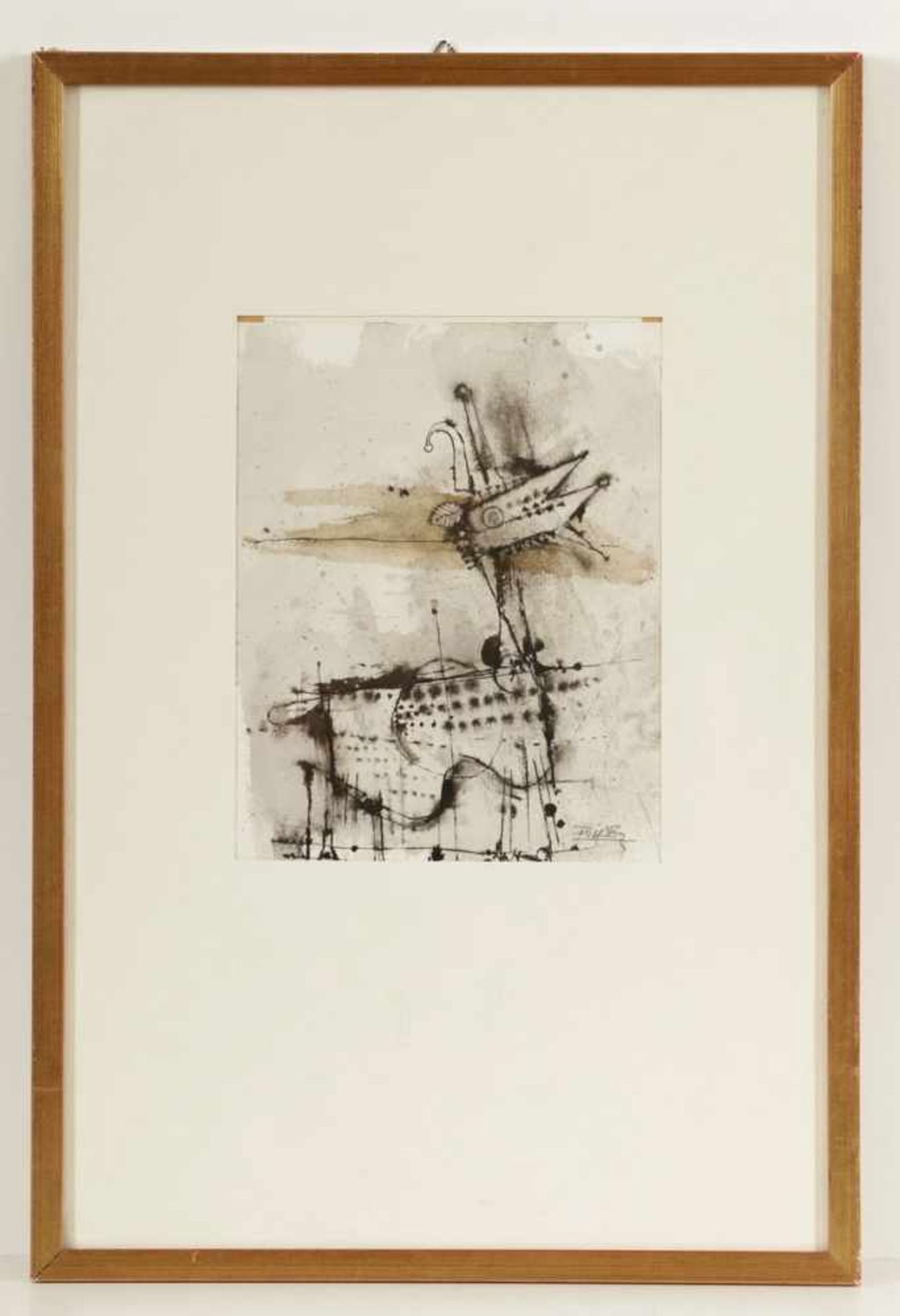 Johnny Friedlaender1912 Pleß - 1992 Paris - Ziege - Aquarell und Tusche/Papier. 22,8 x 17,8 cm ( - Image 2 of 2