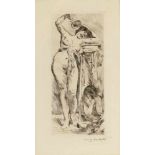 Lovis Corinth1858 Tapiau - 1925 Zandvoort - "Bacchantin" - Radierung/Papier. 21,8 x 10 cm, 27,3 x