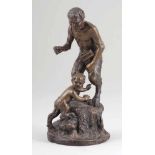 Andor Ruff1885 Taksony - 1951 - Satyr mit Kind - Bronze. Braun patiniert. H. 20 cm. Rückseitig am