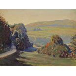 Gustave Cariot1872 Paris - 1950 Mandres - Französische Hügel-Landschaft mit Weg - Öl auf Lwd./
