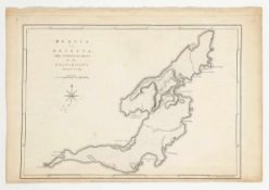 Kupferstecher des 18. Jahrhunderts- "Bequia or Becouya the northernmost of the Granadilles, Surveyed