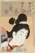 Yoshu Chikanobu1838 Takada - 1912 - "Jidai Kagami" - Farbholzschnitt. 34,5 x 23 cm (