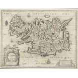 Guljelmus Blaeu1571 - 1638 - "Tabula Islandiae" - Kupferstich. Mittelfalz. 38 x 50 cm. 40 x 52 cm (