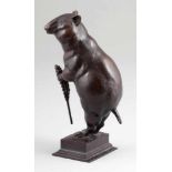 August Gaul1869 Großauheim - 1921 Berlin - "Der Hamster" - Bronze. Braun patiniert. H. 23 cm.