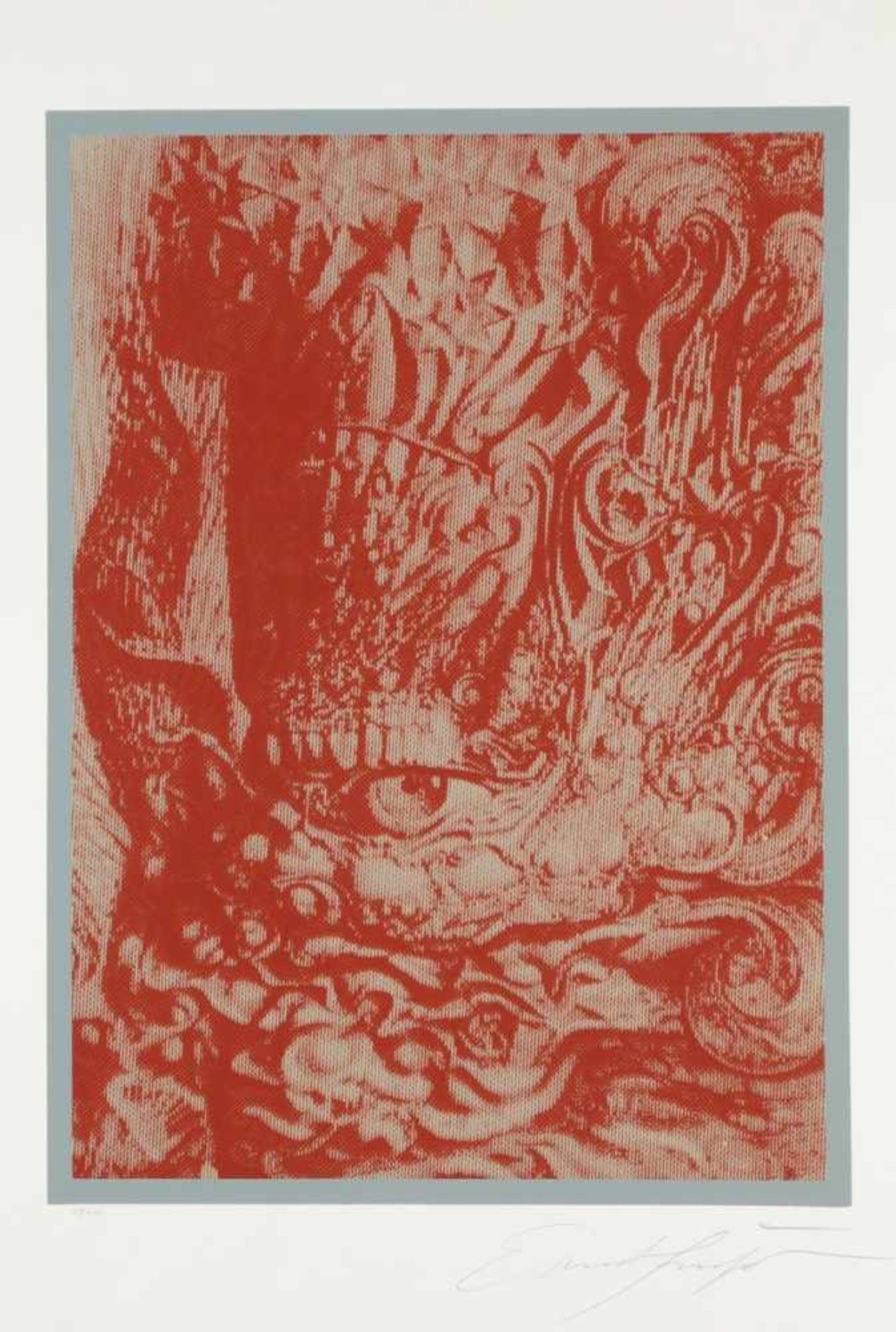 Ernst Fuchs1930 Wien - 2015 Wien - "Mordochai" - Farbsergrafie/Papier. 64/200. 52 x 38,2 cm, 64,8 - Image 2 of 2