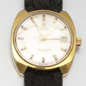 Omega-HerrenarmbanduhrFa. Omega, Schweiz. Modell: Seamaster Cosmic. Edelstahl, vergoldet. Gewicht: