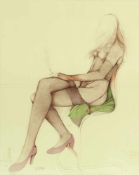 Bruno Bruni1935 Gradara - Rauchende Frau - Farblithografie/Papier. 44/150. 74 x 58,5 cm (