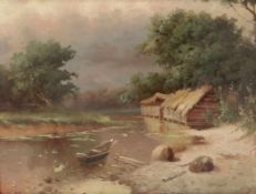 Semen Fedorovic Fedorov1867 - 1910 (nach Aleksandr Aleksandrovic Kiselev) - Flusslandschaft mit Boot