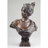 Emmanuel Villanis1858 Lille - 1914 Paris - "Lucrèce" - Bronze. Schwarzbraun patiniert. H. 54,2 cm.