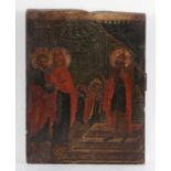 IkoneRussland, 19. Jahrhundert. - "Einführung Mariae in den Tempel" - Tempera/Holz. 35,5 x 27,5