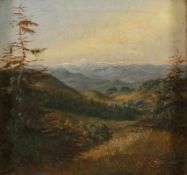 Künstler des 19. Jahrhunderts- Gebirgslandschaft - Öl/Lwd. 18,2 x 18,7 cm. Zierrahmen.