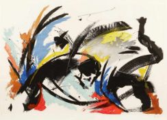 Jean Miotte1926 Paris - 2016 Pignans - Abstrakte Komposition - Farbige Aquatintaradierung. 45/50.