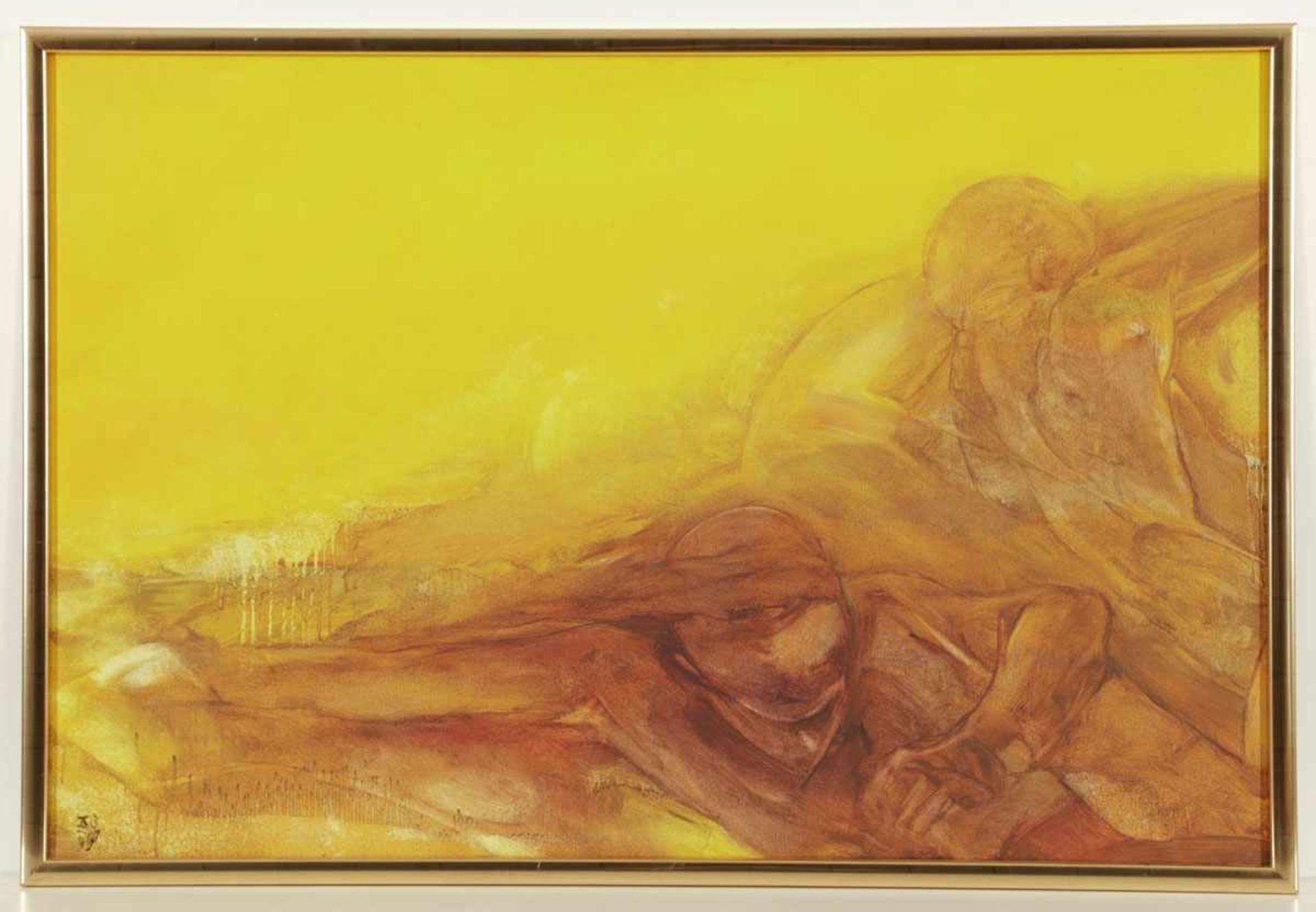 Harald Grunert1944 Berlin - "Davor nicht und danach I" - Öl/Lwd. 80 x 120 cm. Monogr. l. u.: - Image 2 of 2