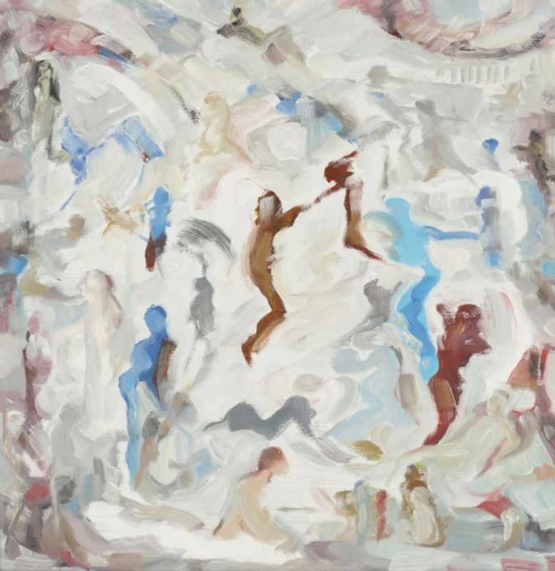 Harald Grunert1944 Berlin - "Tanz in Licht und Schatten I" - Öl/Lwd. 50 x 50 cm. Rückseitig auf