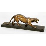 Künstler des 20. Jahrhunderts- Fauchender Panther - Bronze. Goldbraun patiniert. H. 17,5 cm. Auf dem