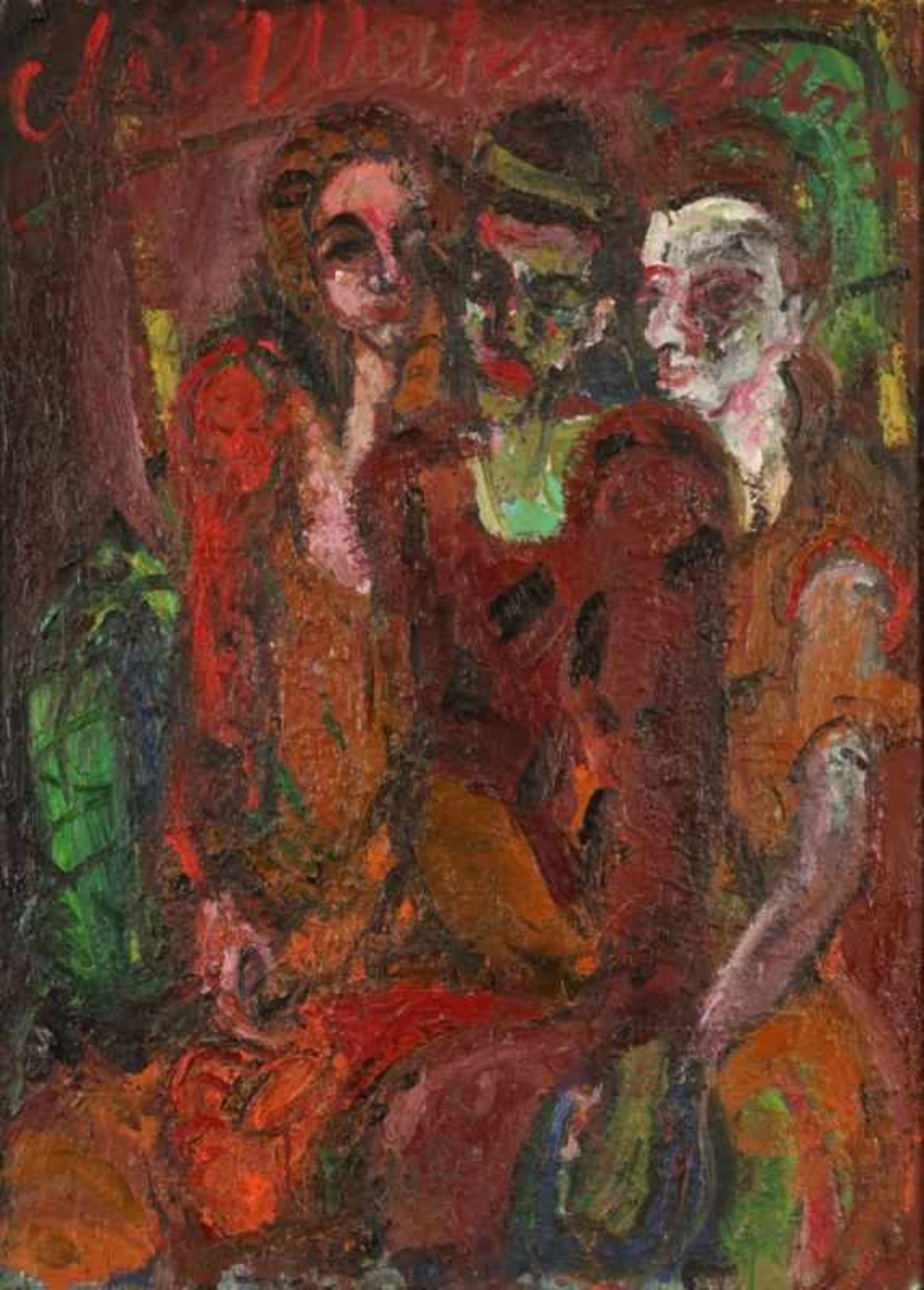 Jörg Kuß1961 Kemberg - lebt und arbeitet in Berlin - "Die Wahrsagerinnen" - Öl/Hartfaser. 125 x 89,5