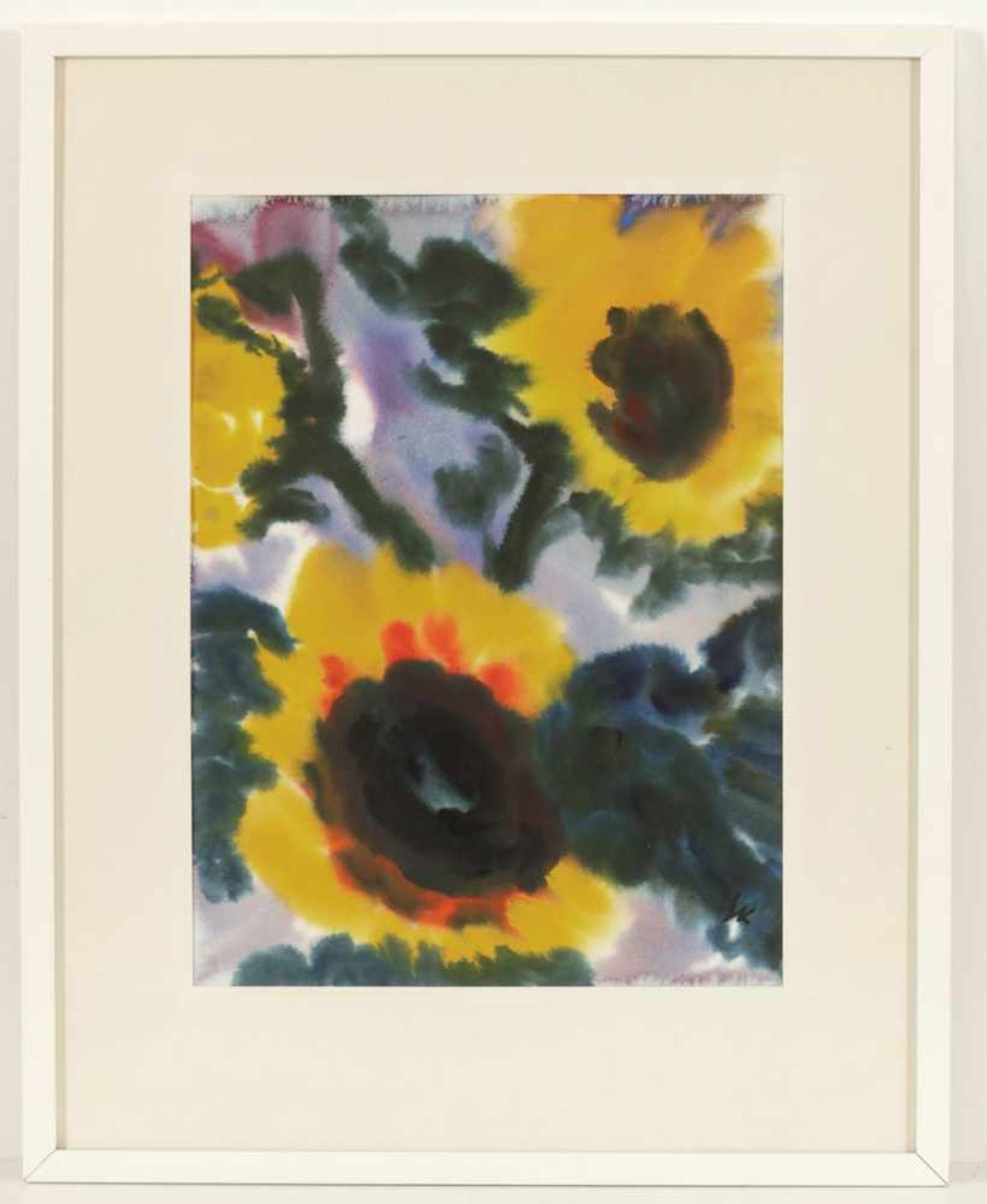 Heinrich Schneider-Kerbstatt1913 Bad Harzburg - 1991 Bad Harzburg - Sonnenblumen - Aquarell/ - Bild 2 aus 2