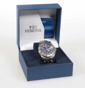 Festina-Chronograph.Modell: Chrono Bike. Edelstahl. Gew.: 187,3 g. Ref.Nr.: F16095. Gehäuse-D. (ohne