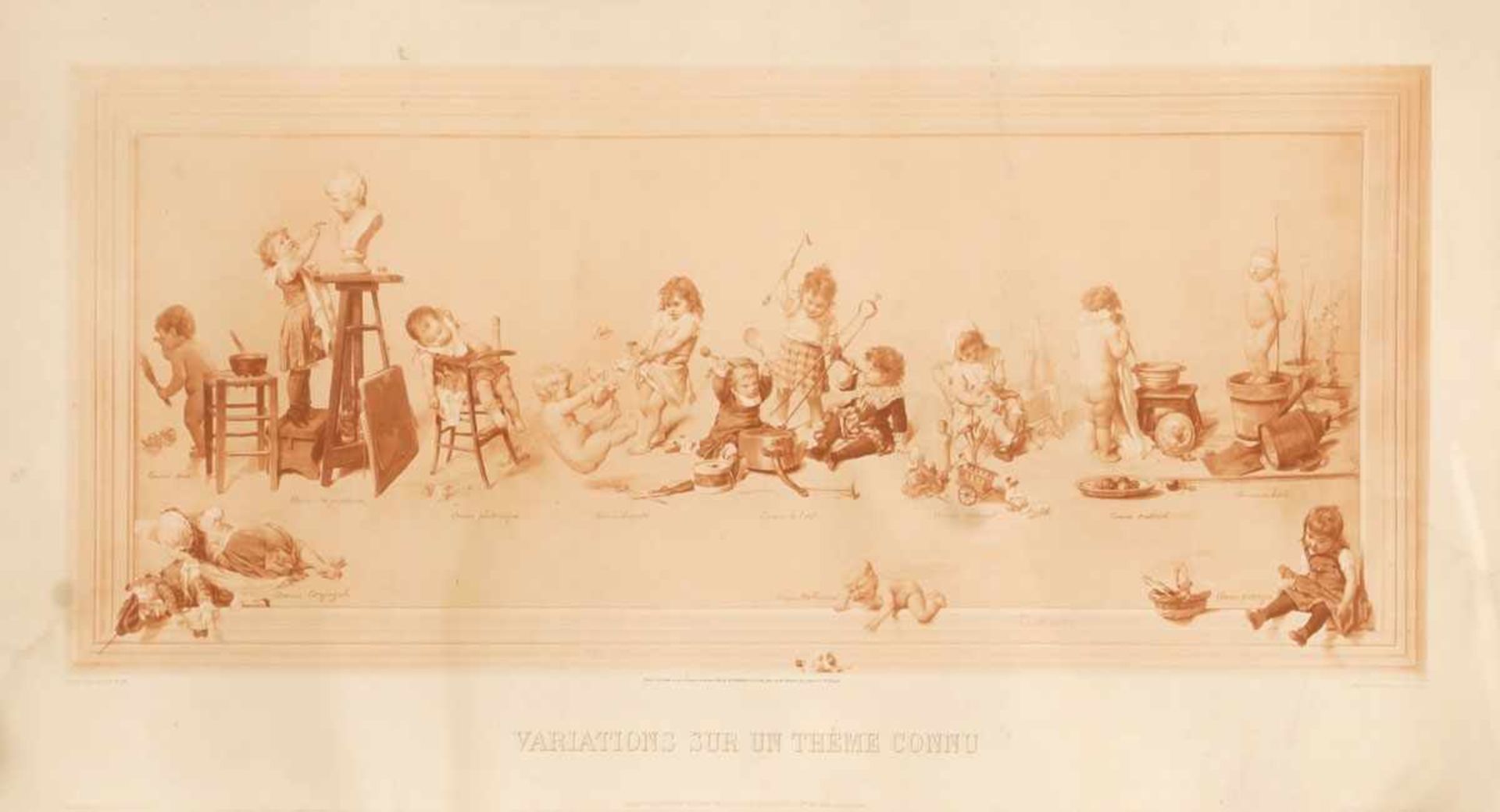 Timoléon Lobrichon1831 Cornod - 1914 Paris nach - "Variations sur un thème connu" - Fotogravure.