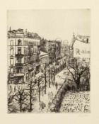 Hermann Teuber1894 Dresden - 1985 München - "Spandauer Straße" - Radierung/Papier. 25,2 x 20 cm,