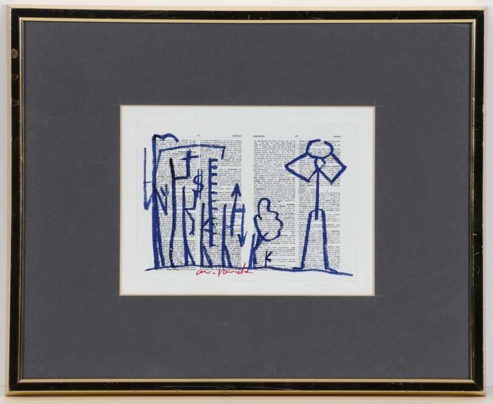 A. R. Penck1939 Dresden - 2017 Zürich - intersum - Farboffset/Papier. 10.5 x 14,5 cm. Sign. M. u.: