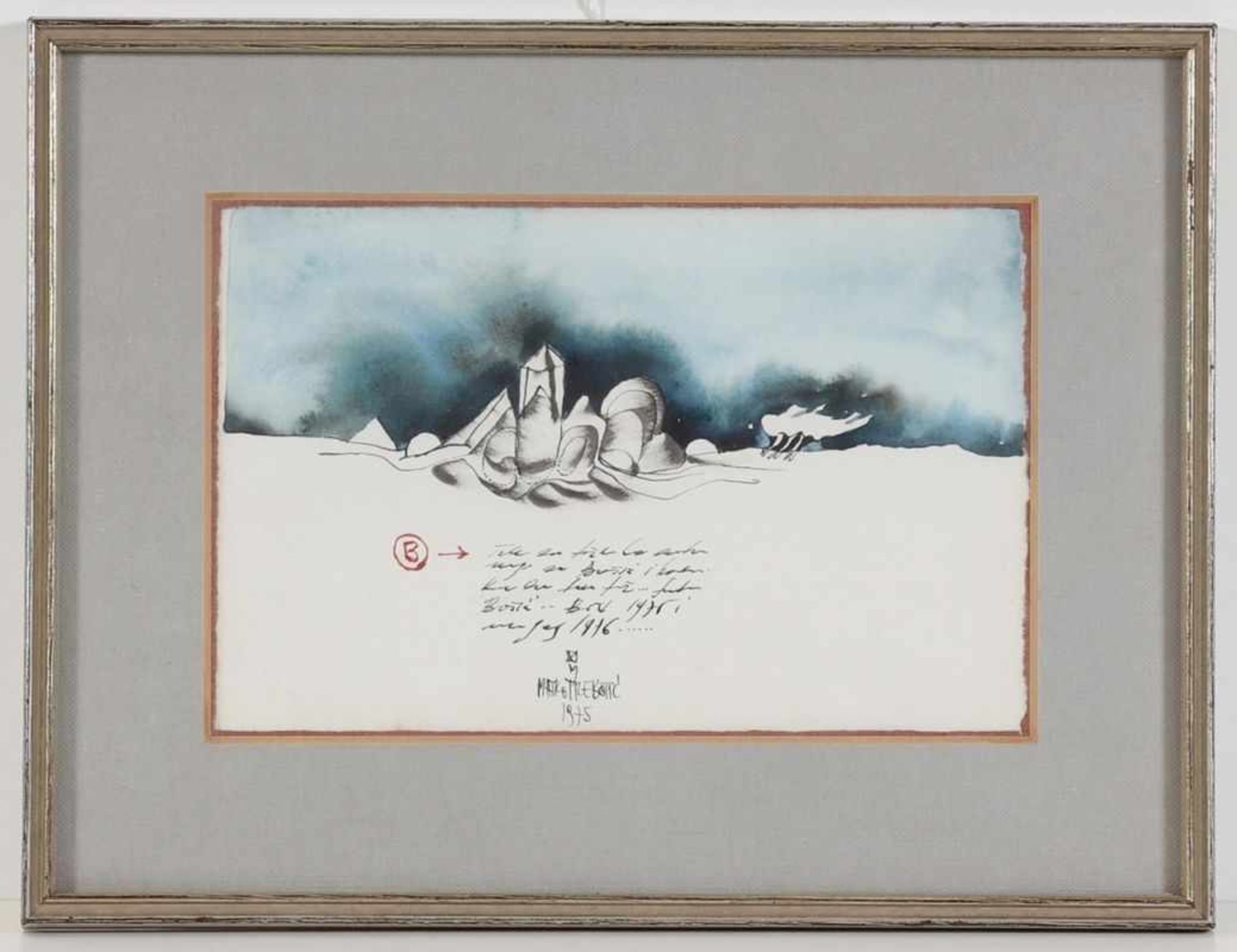 Matko Trebotic1935 Milna - Komposition - Aquarell und Tusche/Papier. 11,4 x 17,5 cm. Sign. und