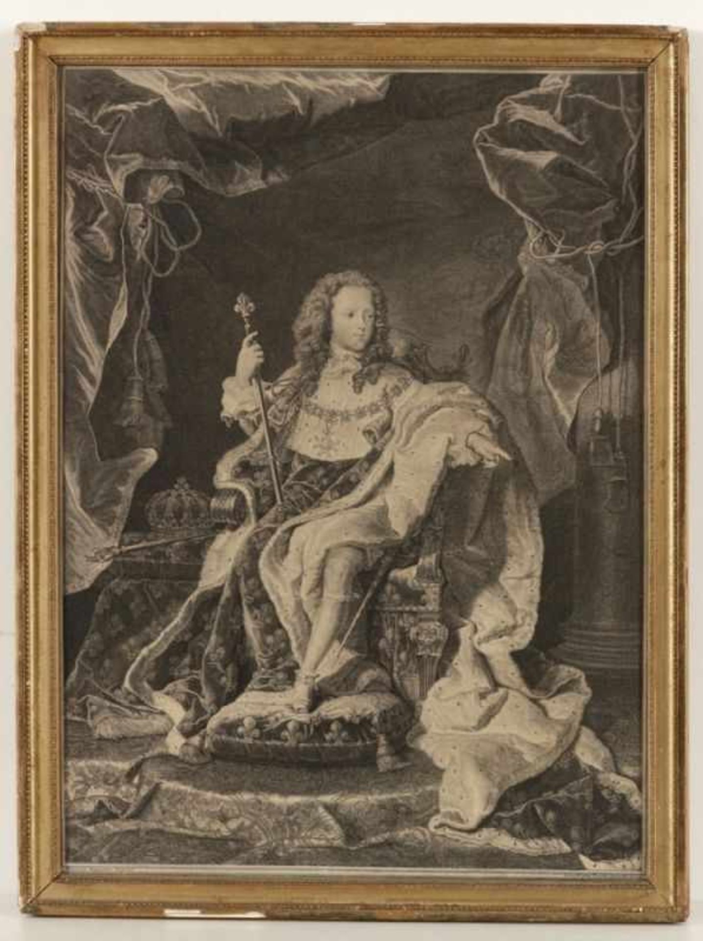 Pierre Drevet1663 Loire-sur-Rhône - 1738 Paris - Porträt König Ludwig XV. im Alter von fünf - Image 2 of 2