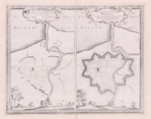 Künstler des 18. Jahrhunderts- 2 Karten von Köeg - Kupferstich. 24 x 30 cm. In der Platte bez. Das