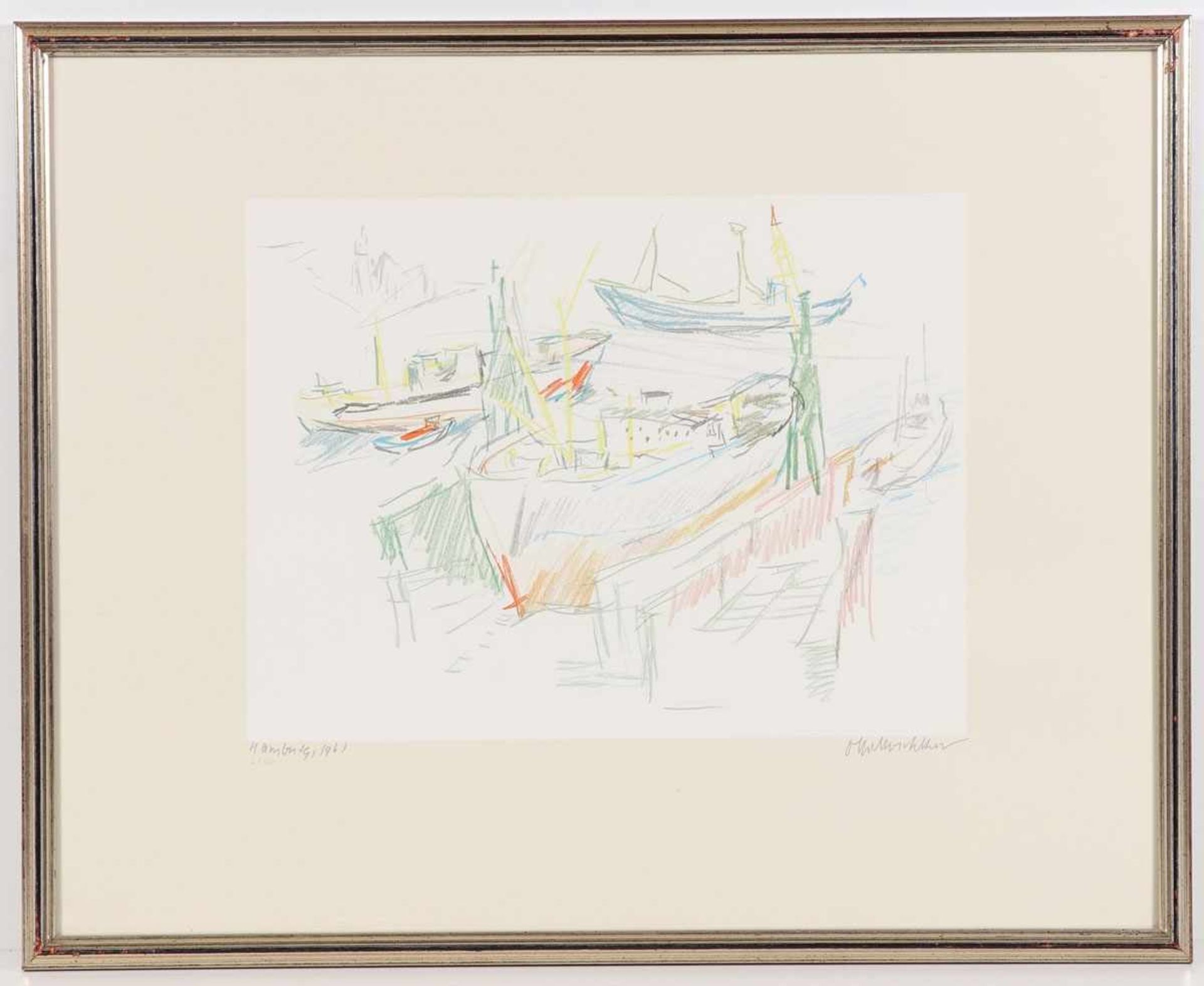 Oskar Kokoschka1886 Pöchlarn - 1980 Montreux - 5 Farbserigrafien vom Hamburger Hafen - 5 - Image 4 of 5