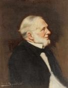 Carl Johann Spielter1851 - 1922 Bremen - Porträt eines Mannes - Öl/Karton. 24,5 x 19 cm (