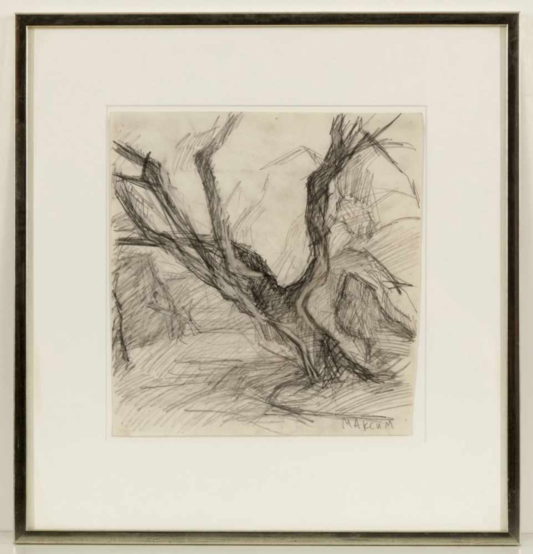 Maxim Kantor1957 Moskau - Der Baum - Bleistift/Papier. 35,2 x 34 cm. Sign. r. u.: Maxim ( - Image 2 of 2