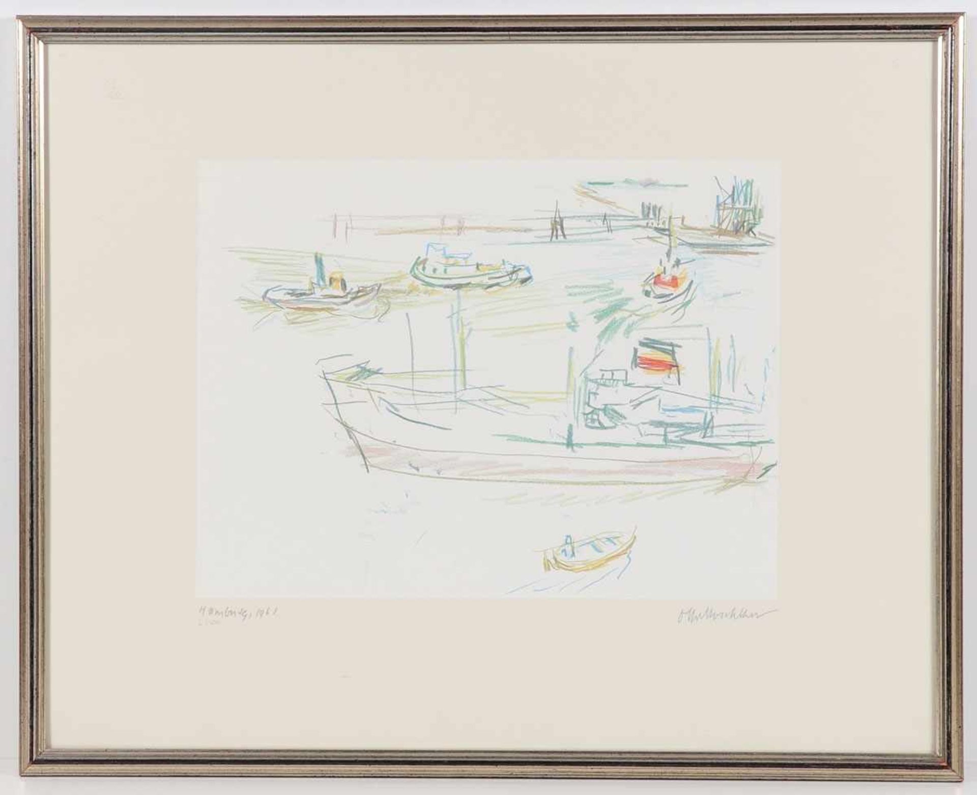 Oskar Kokoschka1886 Pöchlarn - 1980 Montreux - 5 Farbserigrafien vom Hamburger Hafen - 5 - Image 5 of 5