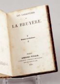 La Bruyère- "Les Caractères de La Bruyère" - Paris, Pougin 1838. Band 3. Gold gepr. Hlb.-Ldr.