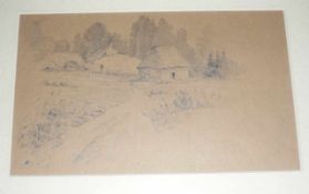 Adolf Wissel1894 Velber - 1973 Hannover - Bäuerliche Landschaft - Bleistift/Papier. 16 x 26,5 cm (