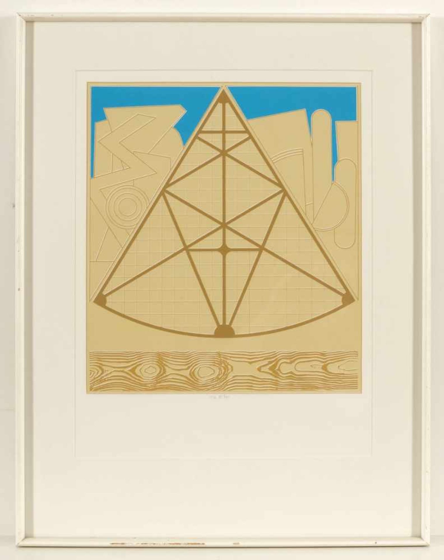 Lucio del Pezzo1933 Neapel - Ohne Titel - Farbserigrafie/Papier. 65/90. 50 x 44 cm, 63 x 47 cm ( - Bild 2 aus 2