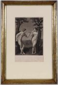 John Sartain1808 London - 1897 Philadelphia - "Adam Receiving the Forbidden Fruit From Eve" -