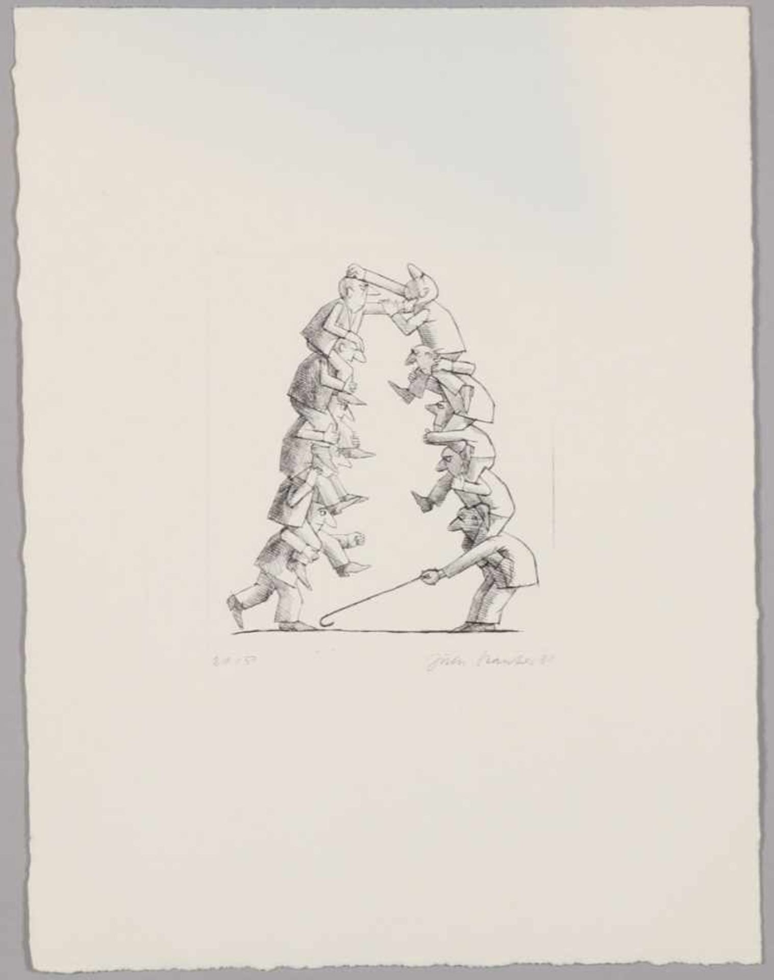 Künstler des 20. Jahrhunderts- Marionetten - Radierung/Papier. 28/50. 13,5 x 10,5 cm, 35 x 26,5 - Bild 2 aus 3