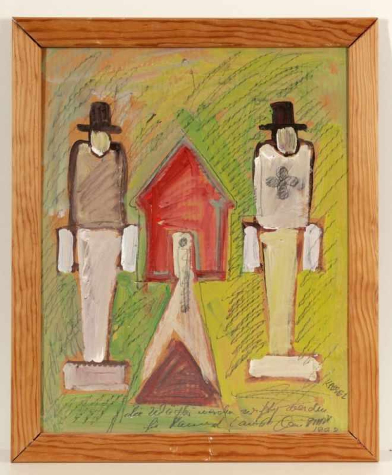 Anatol (Herzfeld)1931 Isternburg - "Die Wächter werden wichtig werden" - Gouache/Karton. 50 x 40 cm. - Image 2 of 2