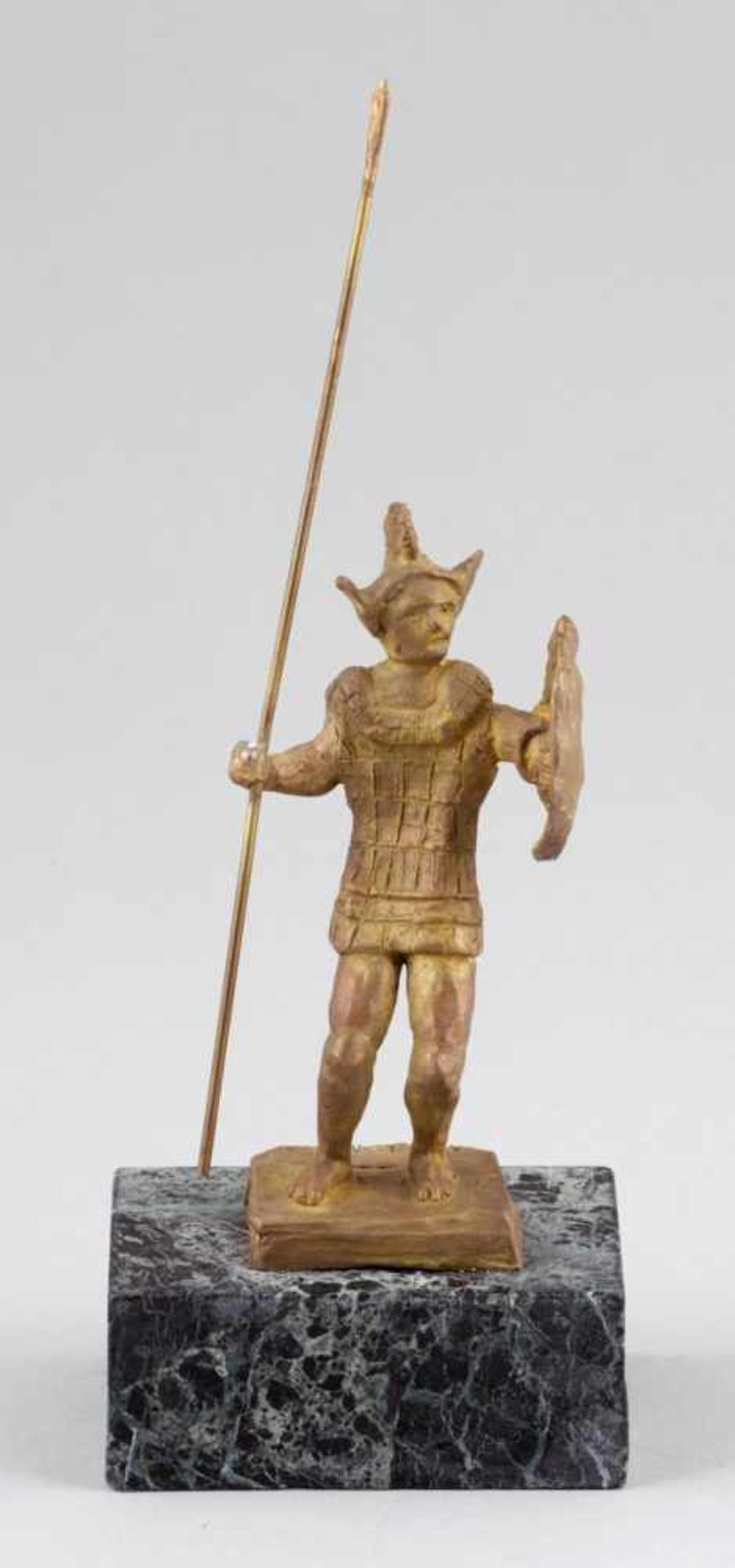 Claudio Parigi1954 Florenz - "Guerriero Etrusco con lancia" - Bronze. Goldbraun patiniert.