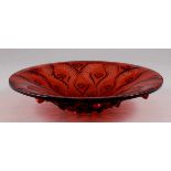 Schale - Serpentine rouge - Mythic Red CollectionLalique, Wingen-sur-Moder. Rotoranges Glas,